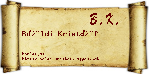 Béldi Kristóf névjegykártya